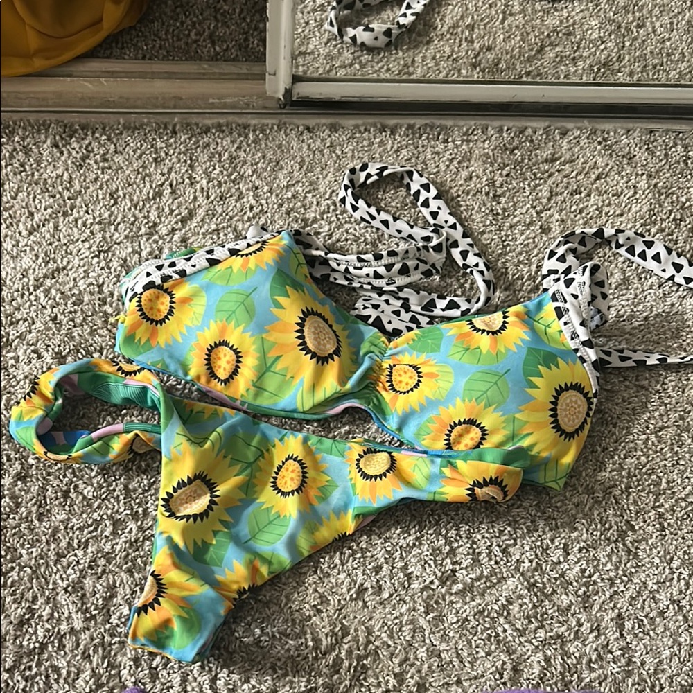 Sunflower Print Bikini Set